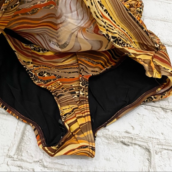 BIKINI BAY BB1010 1-pc Bandeau Swimsuit Leopard Multicolor Size 10 NWT - Picture 9 of 16